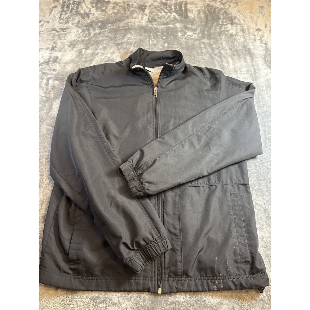 Vintage Nike Gray Tag Windbreaker Jacket Black Mens L 372141-010 Retro Lined